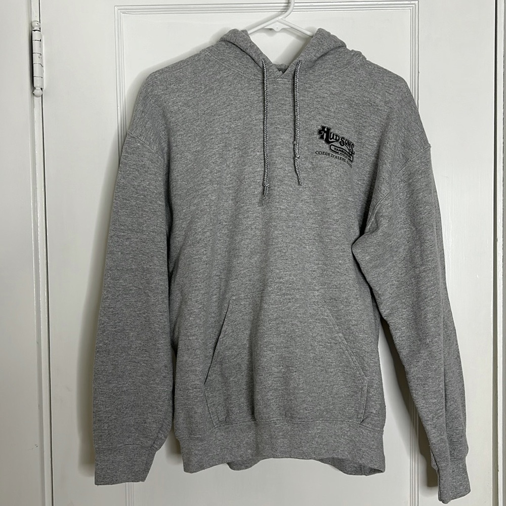 Graphic Grey Sweatshirt from Hudson Hamburgers in Coeur D'Alene Idaho